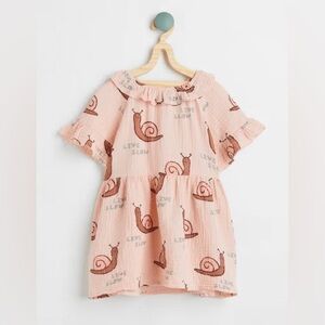 H&M Organic Muslin Gauze | Ruffle Trimmed Double Weave Dress